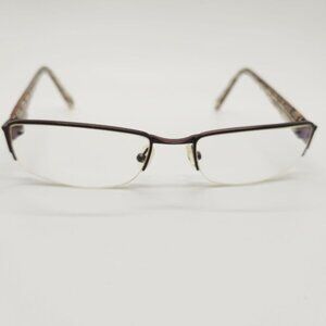 Costco Womens Eyeglass Frame Semi-Rimless Brown Stripes FRAMES ONLY